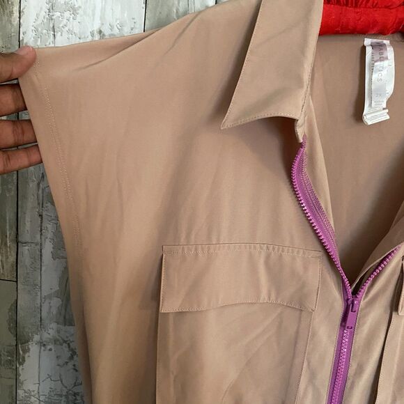 Fabletics Harmony Woven Jumpsuit Lisa Koshy tan 2X - Picture 4 of 9